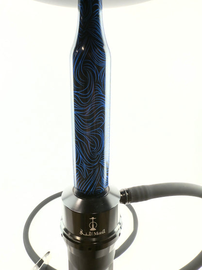 27" Mona Matt Black Spiral Base Single Hose Hookah