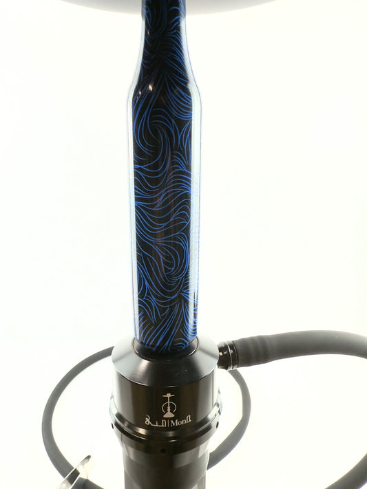 27" Mona Matt Black Spiral Base Single Hose Hookah