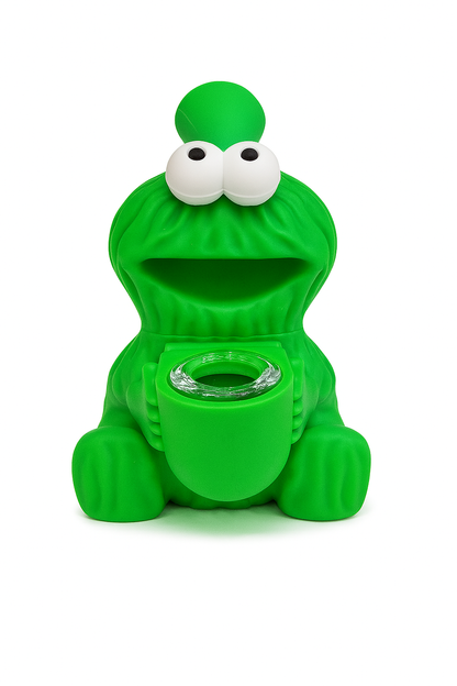 4.5'' Cookie Monster Silicone Water Pipe with Glass Bowl