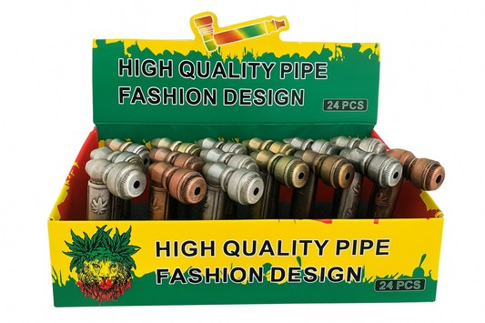 3.5'' Metal Pipe Vintage Leaf Design-2pcs