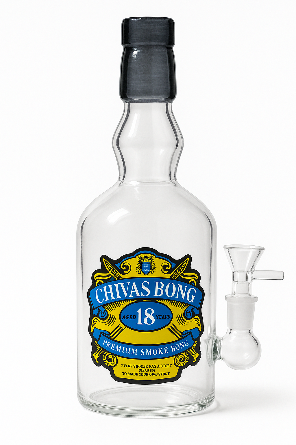 6″ Wine Bottle Design Glass Bong