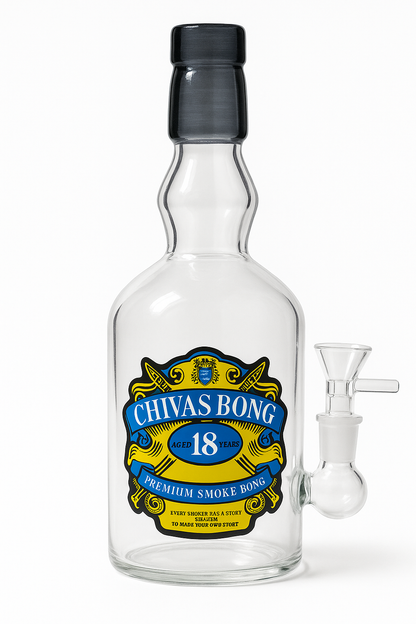 6″ Wine Bottle Design Glass Bong