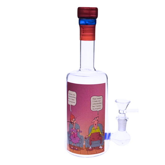 6″ Wine Bottle Design Glass Bong