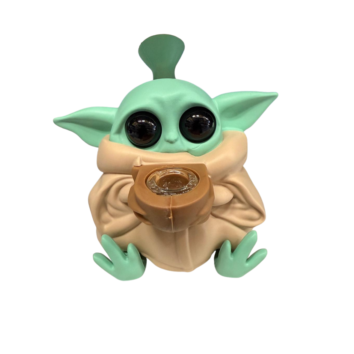4.8'' Baby Yoda Silicone Water Pipe Assorted Solid  Colors 