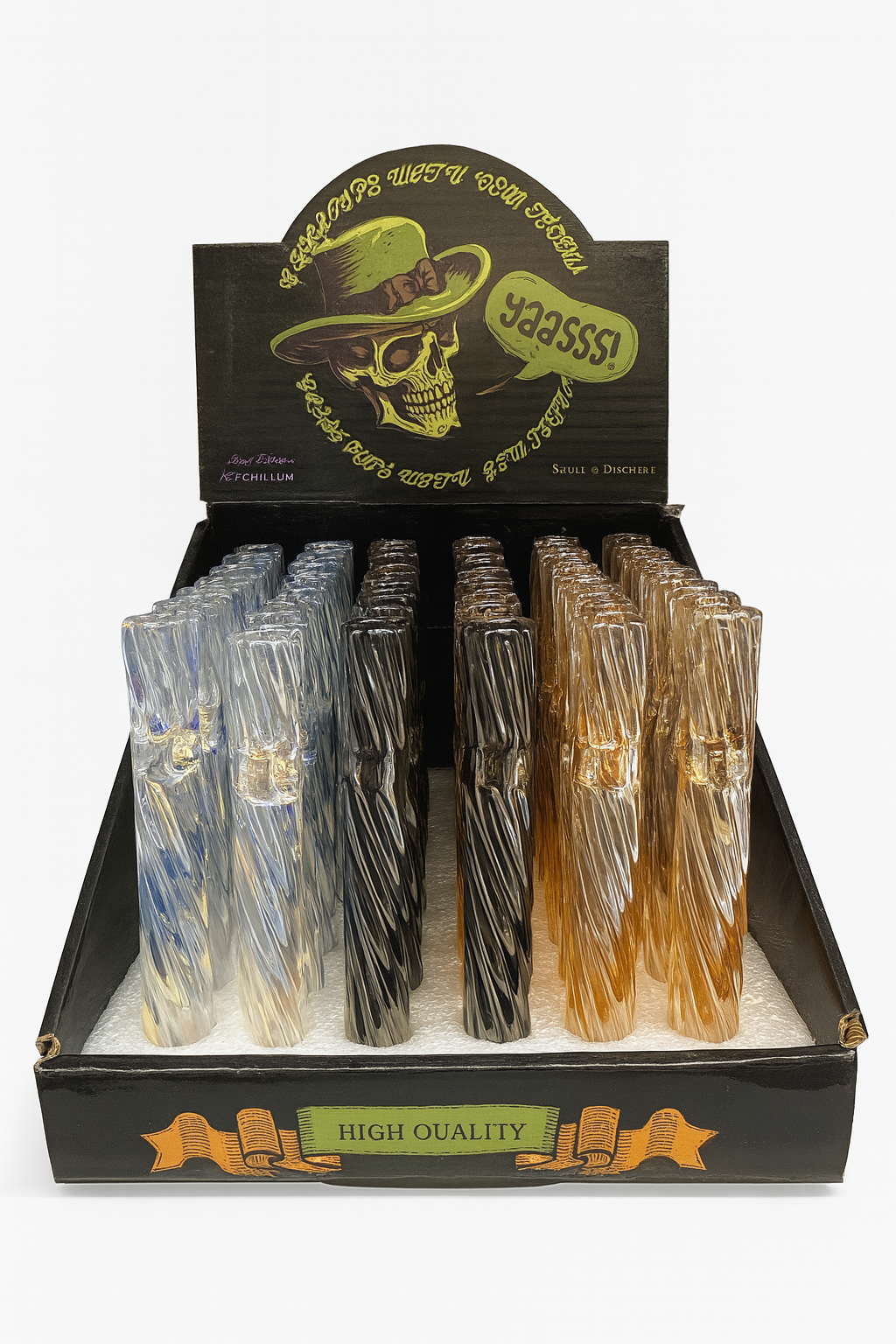 Colorful Spiral Glass Straw Tube High Borosilicate Glass Pipe