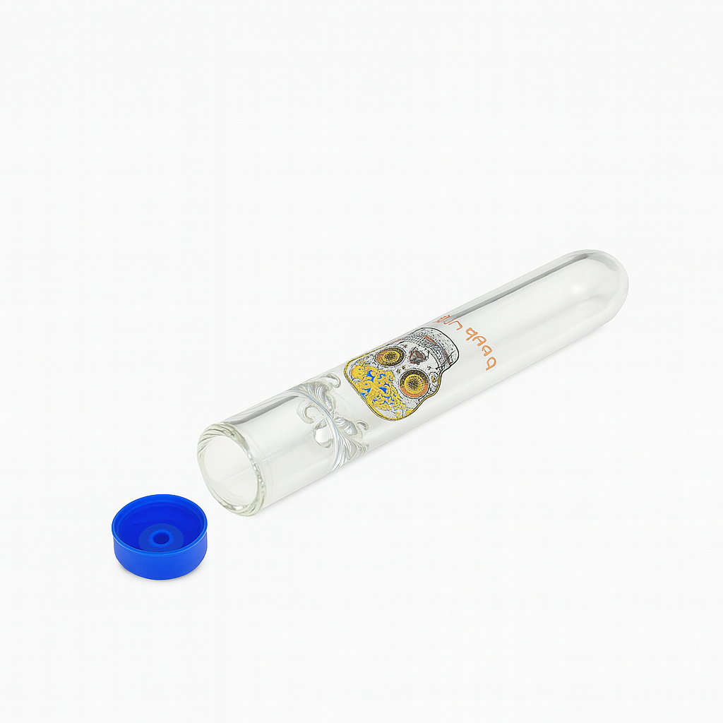 Skull Glass Chillum with Cap