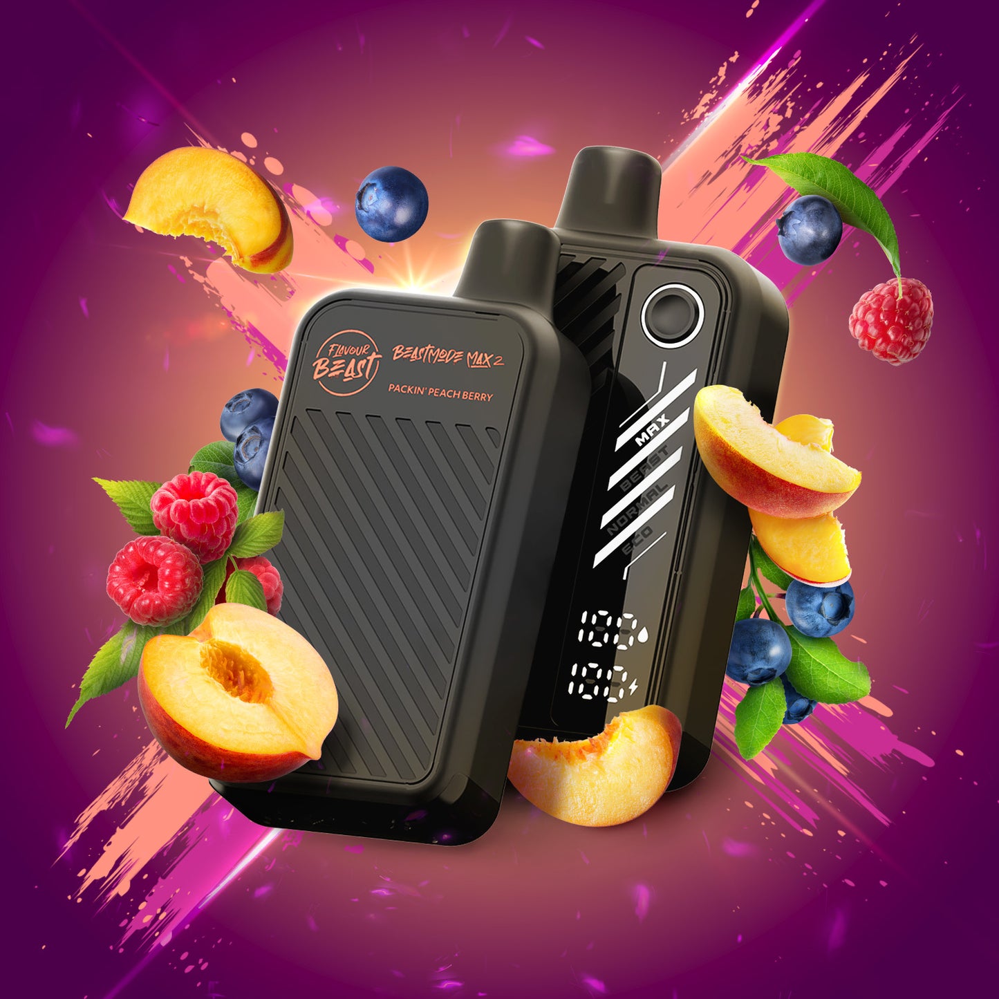 Flavour Beast Beast Mode Max 2-Packin' Peach Berry