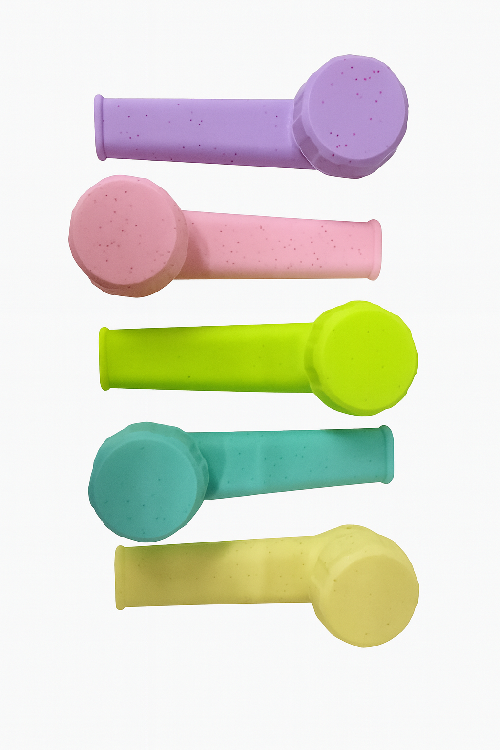 Silicone Smoking Pipe with Glass Bowl & Lid- Assorted