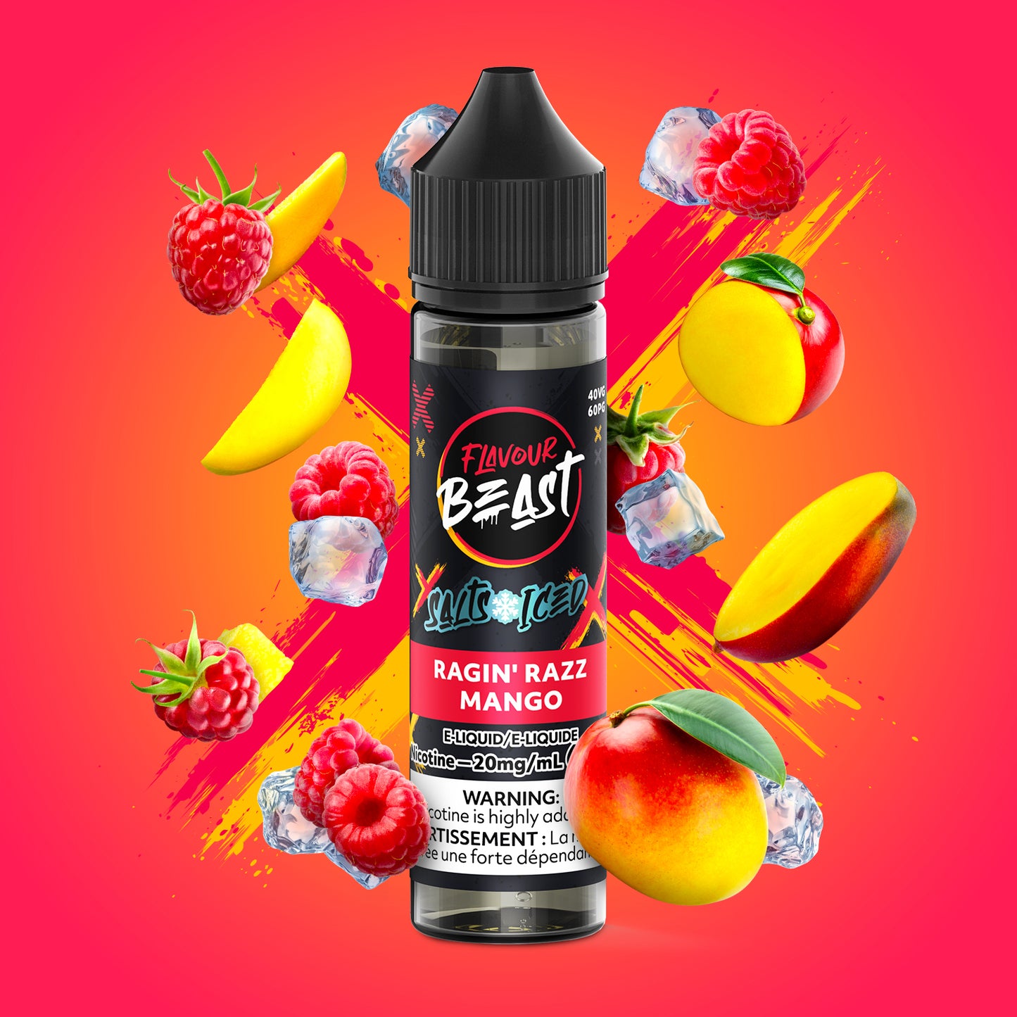Flavour Beast E-Liquid - Ragin' Razz Mango Iced