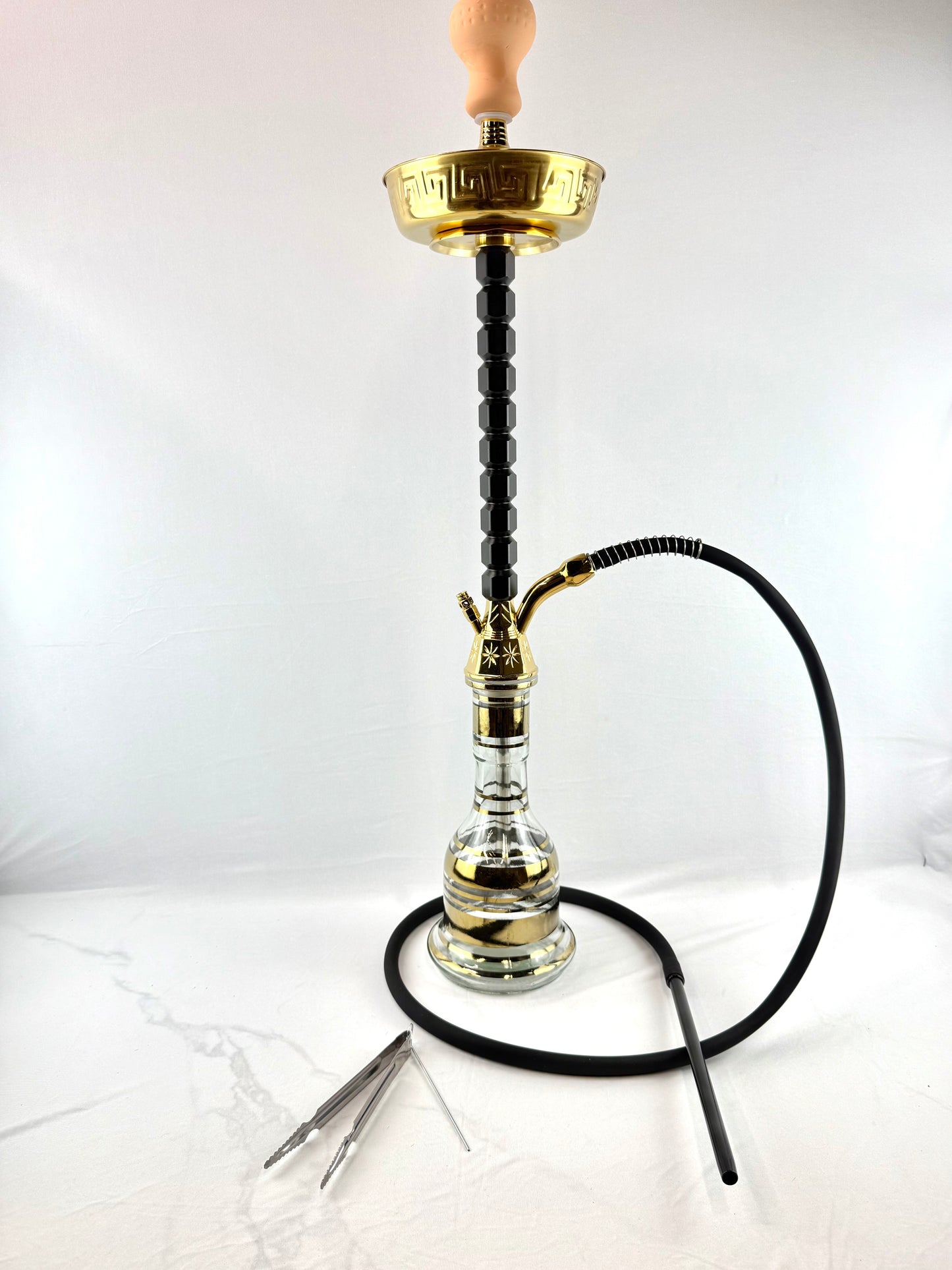 34" Mona Gold Plated Egyptian Base Single Hose Hookah