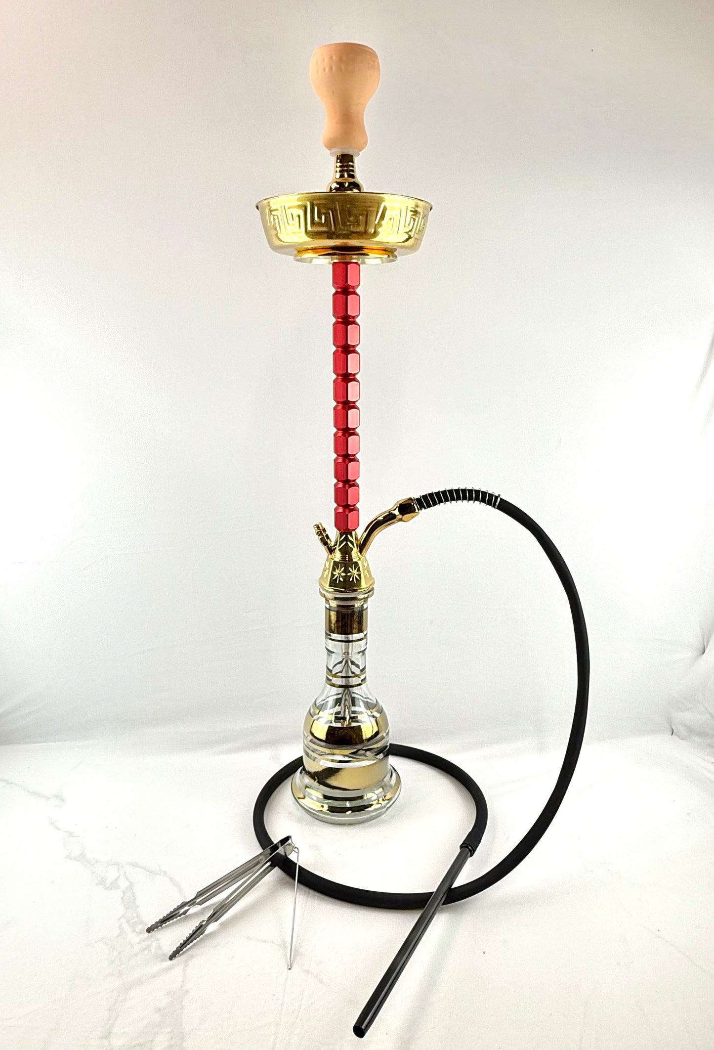 34" Mona Gold Plated Egyptian Base Single Hose Hookah