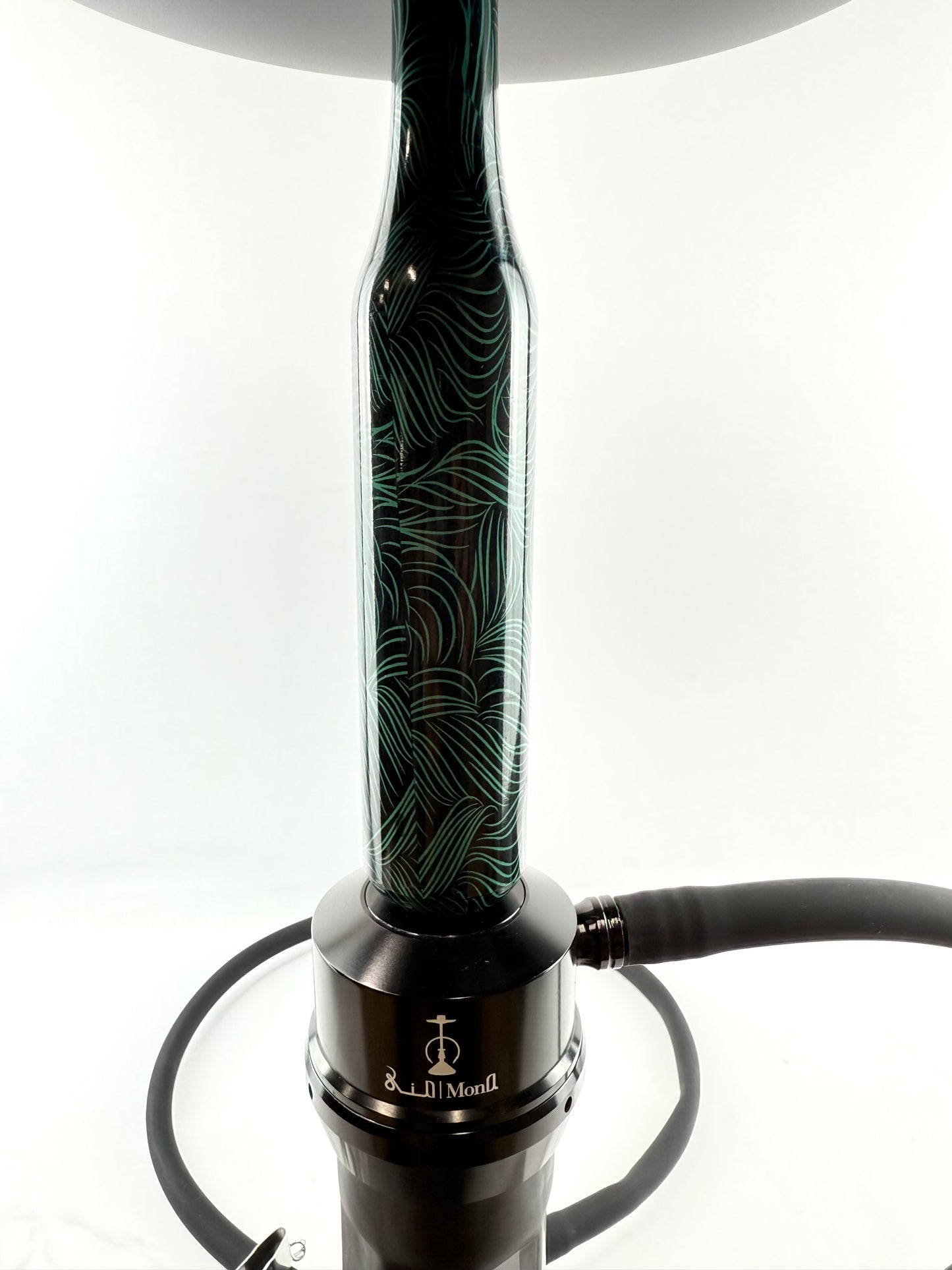 27" Mona Matt Black Spiral Base Single Hose Hookah