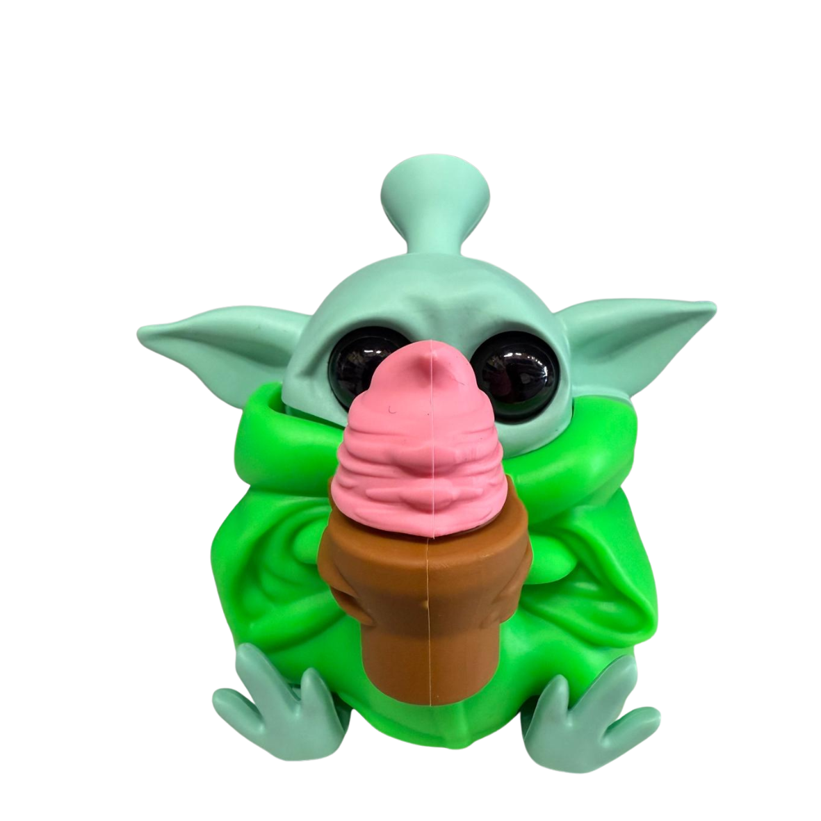 4.8'' Baby Yoda Silicone Water Pipe With Softy Ice cream
