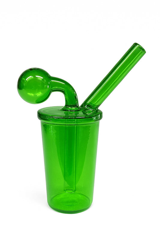 4" Cup Shaped Glass Oil Burner Bong