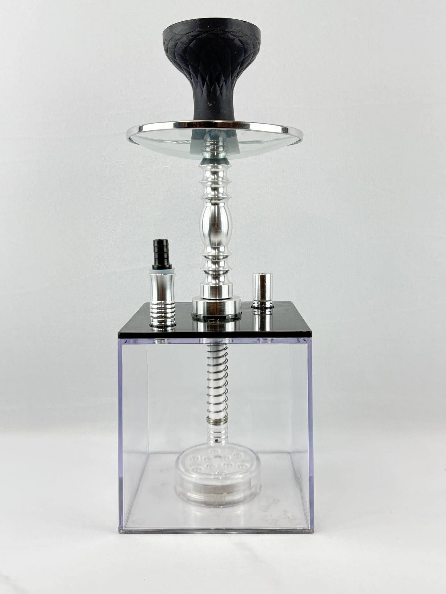 Square Acrylic Hookah Set With Multicolor LED Light, Silicone Bowl