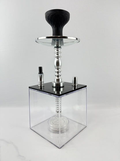 Square Acrylic Hookah Set With Multicolor LED Light, Silicone Bowl