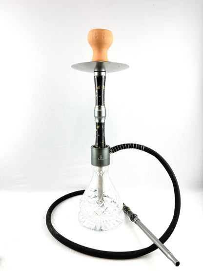 22" Mona Teardrop Grooved Glass Camo Design Body Single Hose Hookah