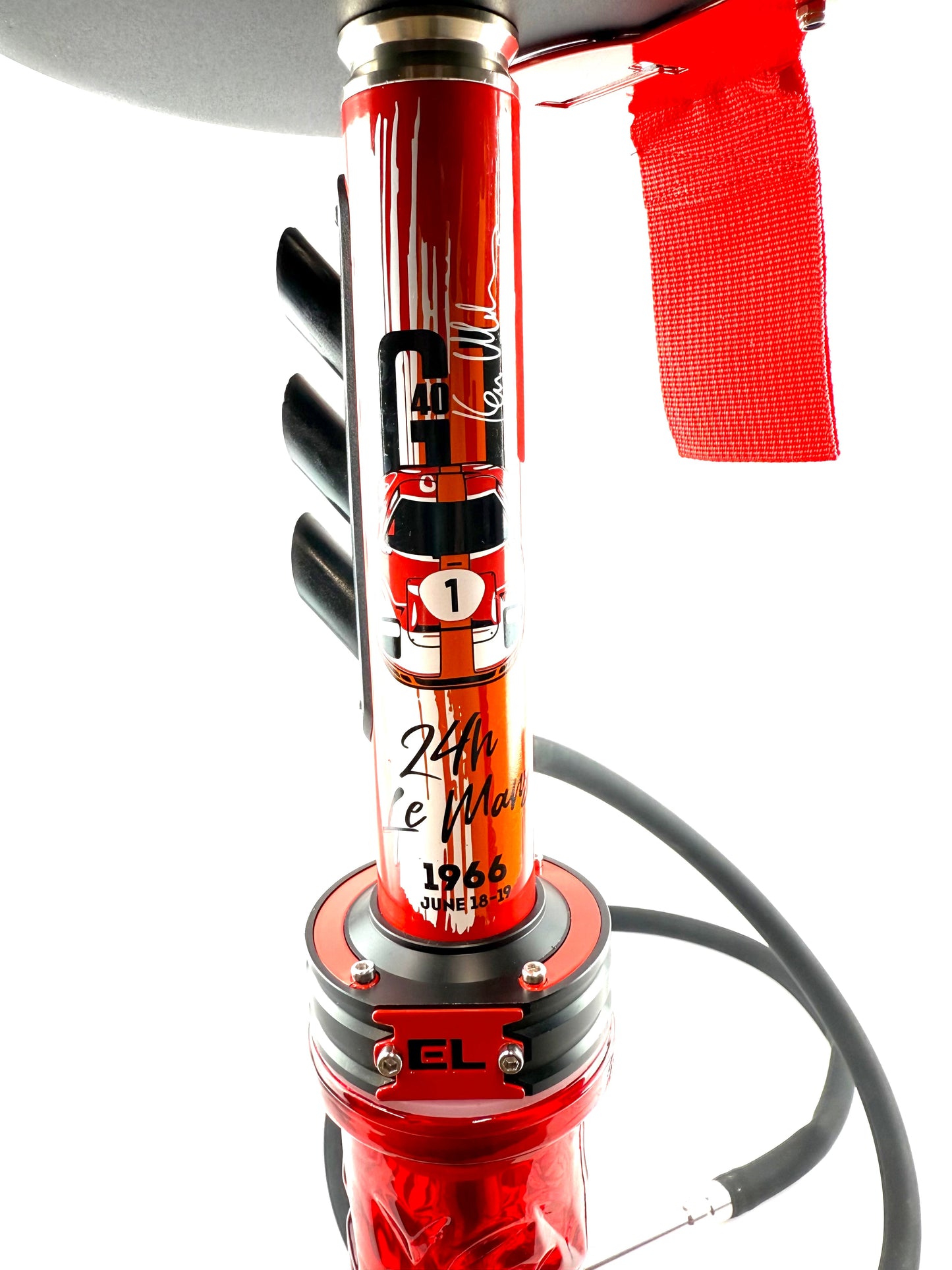 23" Mona Assorted Grooved Glass Base Metal Single Hose Hookah