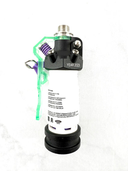 19" Flash Bang Clear Glass Base Single Hose Hookah