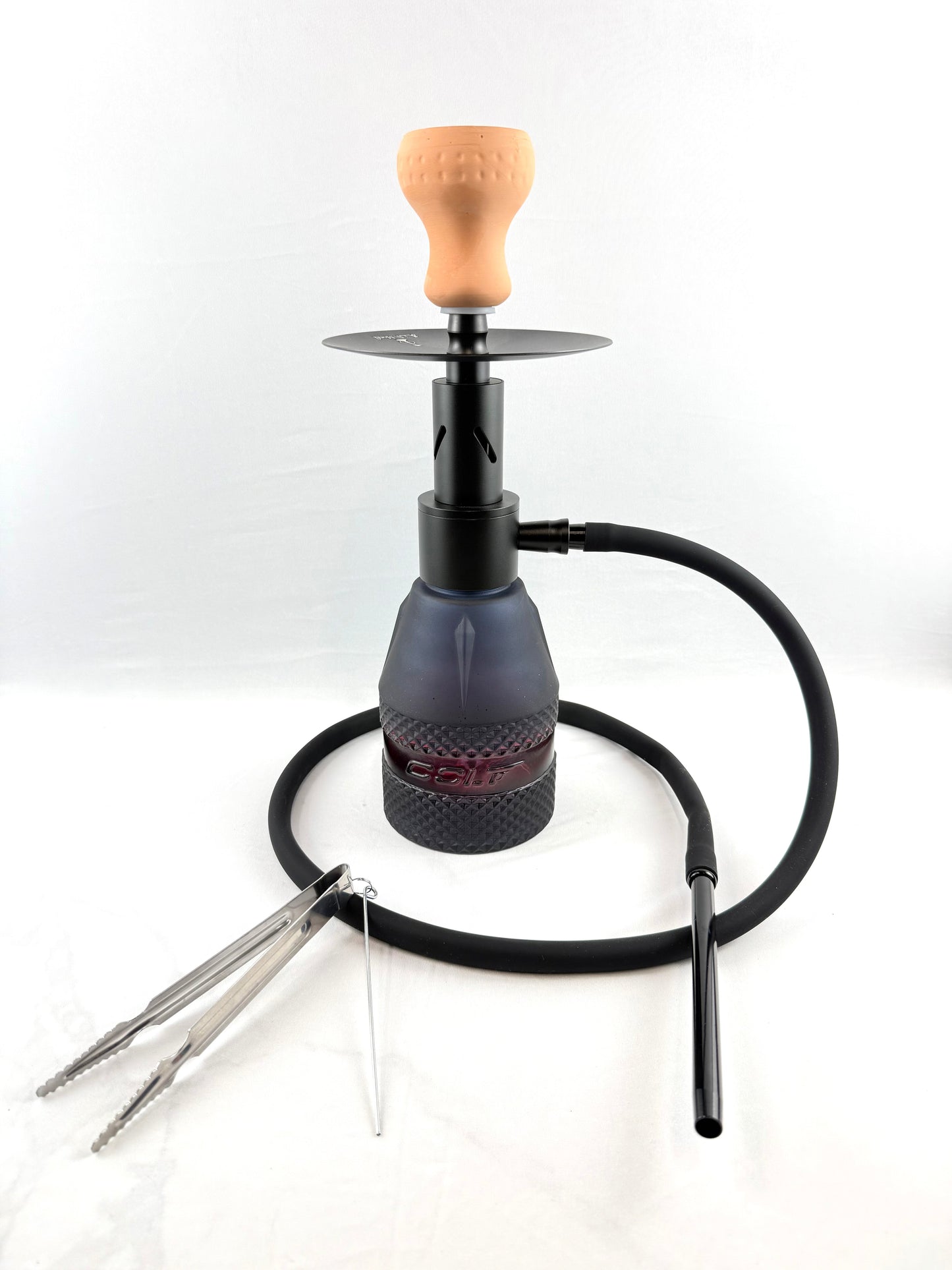16" Mona Knurl Base Sleek Body Single Hose Hookah