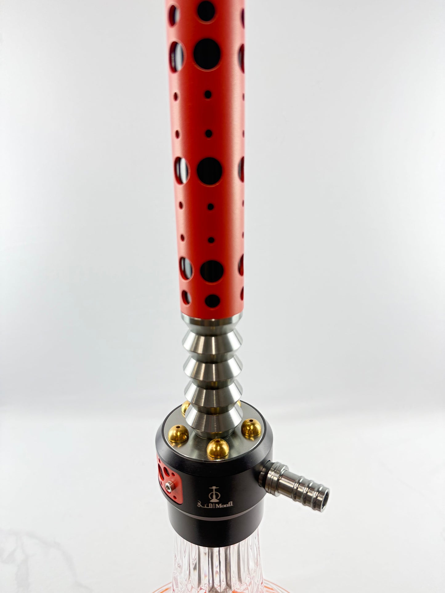 28" Mona Grooved Glass Base Modern Style Dual Color Single Hose Hookah
