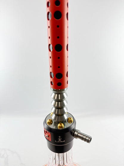 28" Mona Grooved Glass Base Modern Style Dual Color Single Hose Hookah