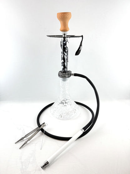 23" Mona Grooved Glass Base Camo Style Body Single Hose Hookah