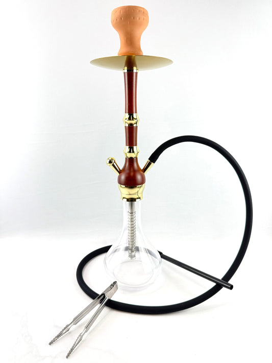 23" Gold Havana Teardrop Base Single Hose Hookah