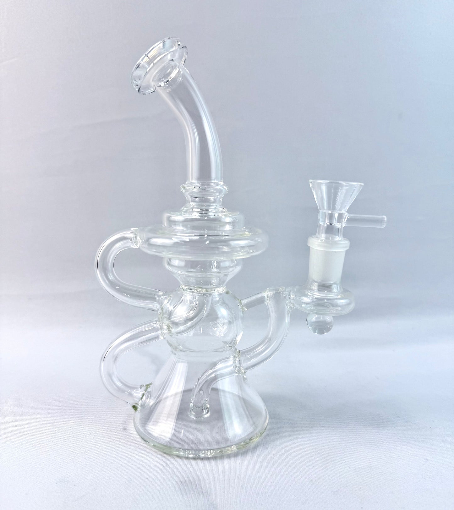 8" Clear Glass Recycler Dab Rig/Bong