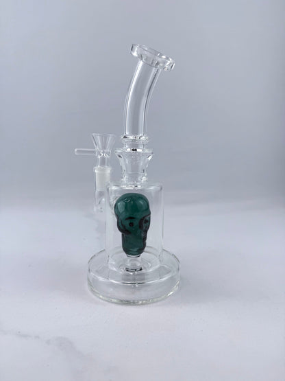 7.5" Assorted Skull Color Clear Bong
