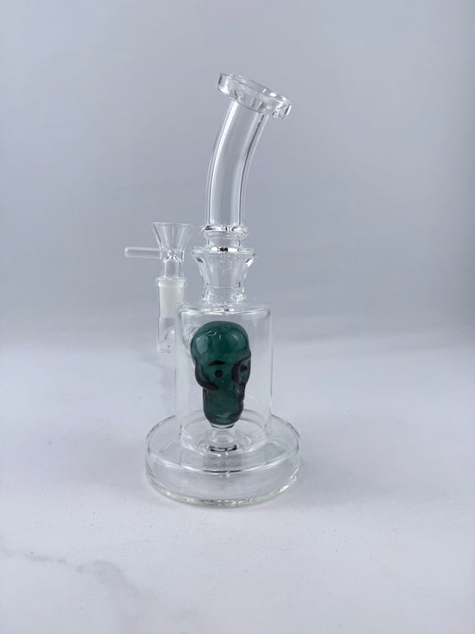 7.5" Assorted Skull Color Clear Bong
