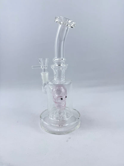7.5" Assorted Skull Color Clear Bong