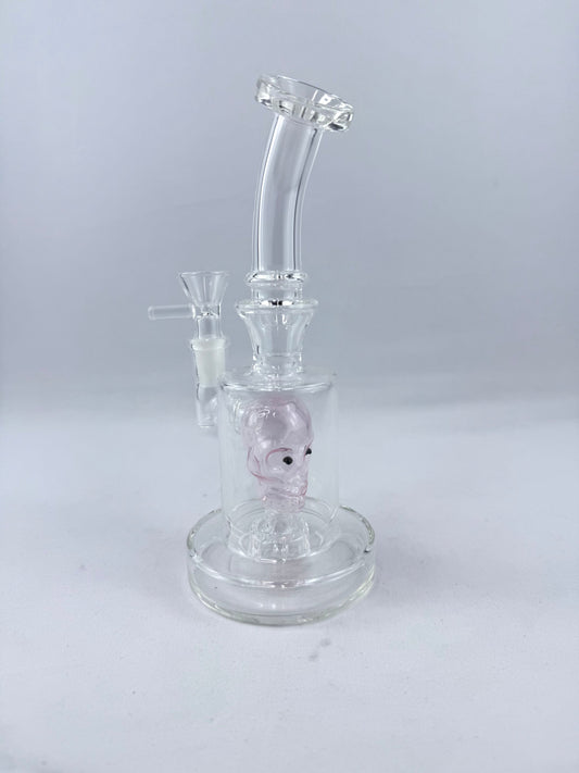 7.5" Assorted Skull Color Clear Bong