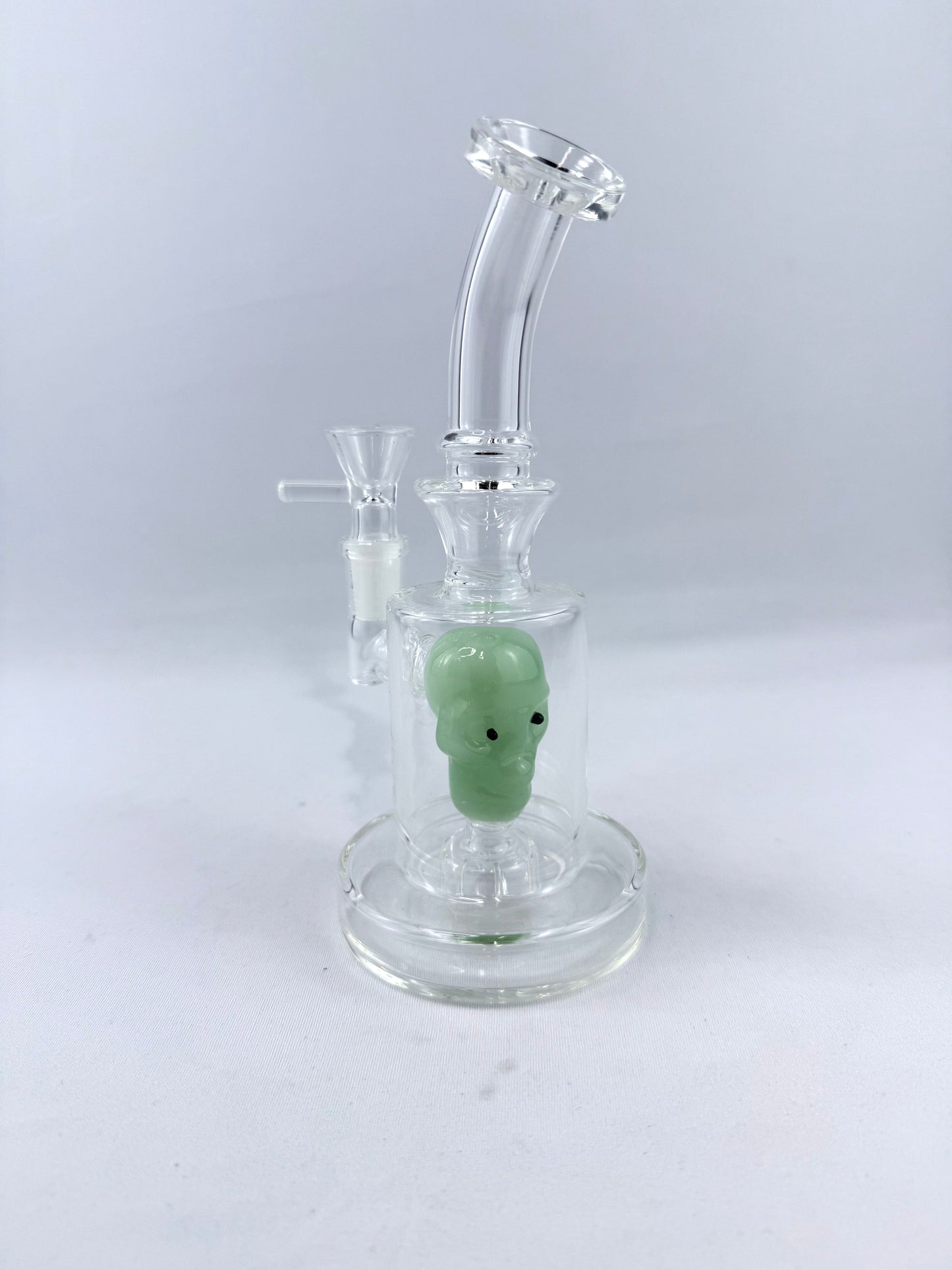 7.5" Assorted Skull Color Clear Bong