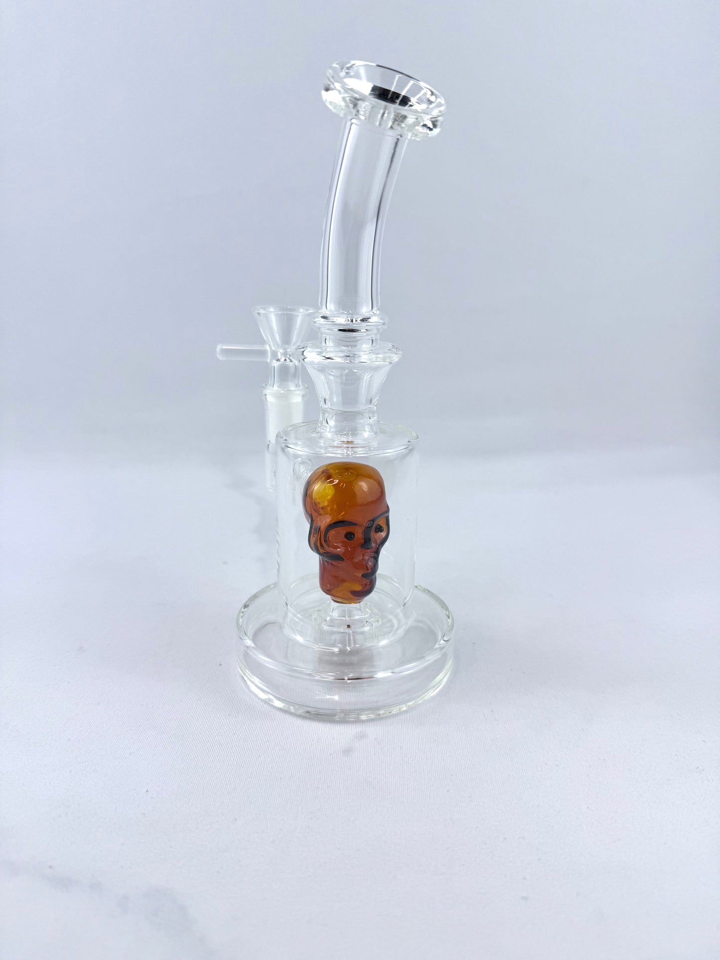 7.5" Assorted Skull Color Clear Bong