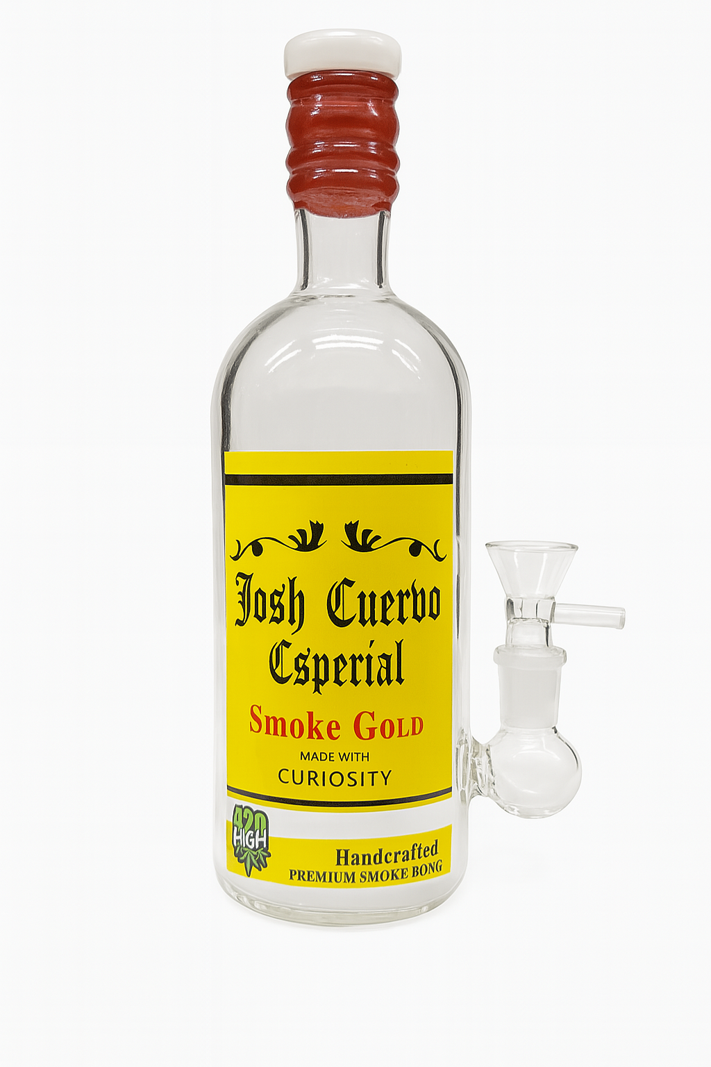 6″ Wine Bottle Design Glass Bong