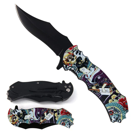 4" Black Blade / Geisha Handle