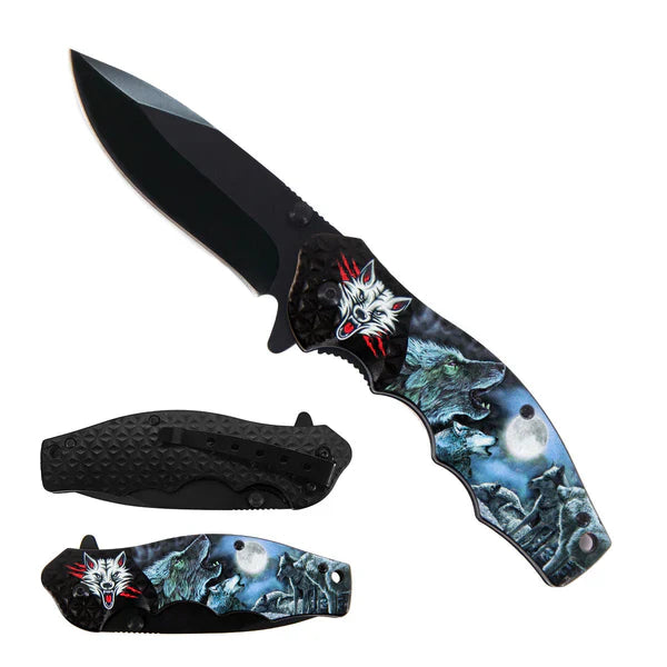 5 1/2" Blade Knife/Wolf handle