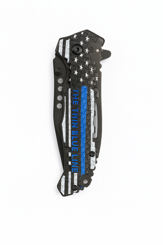 3" Black Blade / Blue Line Handle