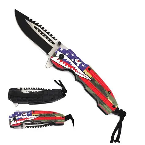 3" Black Blade / Shark Handle