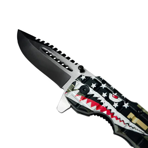 3" Black Blade / Shark Handle