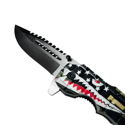 3" Black Blade / Shark Handle