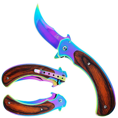 3" Rainbow Blade / Wood Handle