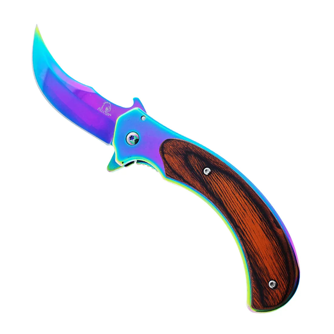 3" Rainbow Blade / Wood Handle