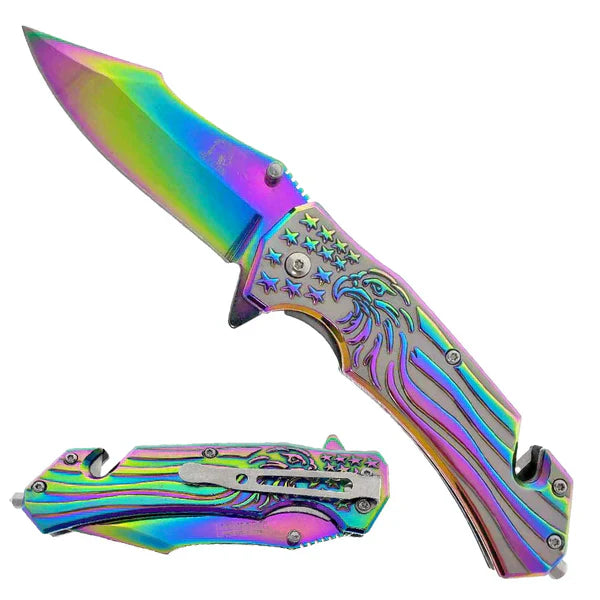 3" Rainbow Blade / Eagle Handle
