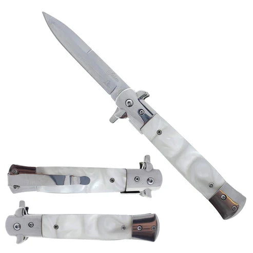 3 3/4" Black Blade / White Acrylic Handle