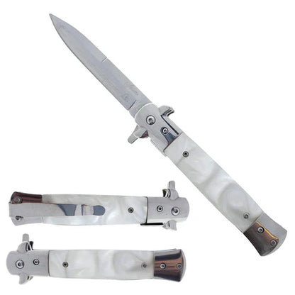 3 3/4" Black Blade / White Acrylic Handle