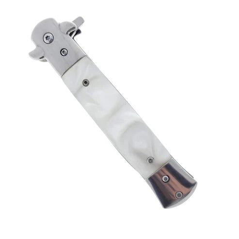 3 3/4" Black Blade / White Acrylic Handle