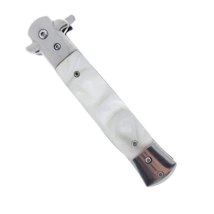 3 3/4" Black Blade / White Acrylic Handle