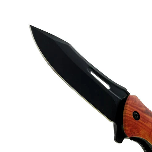 4" Black Blade 4.5" Plastic Wood Handle w/Scorpion Design